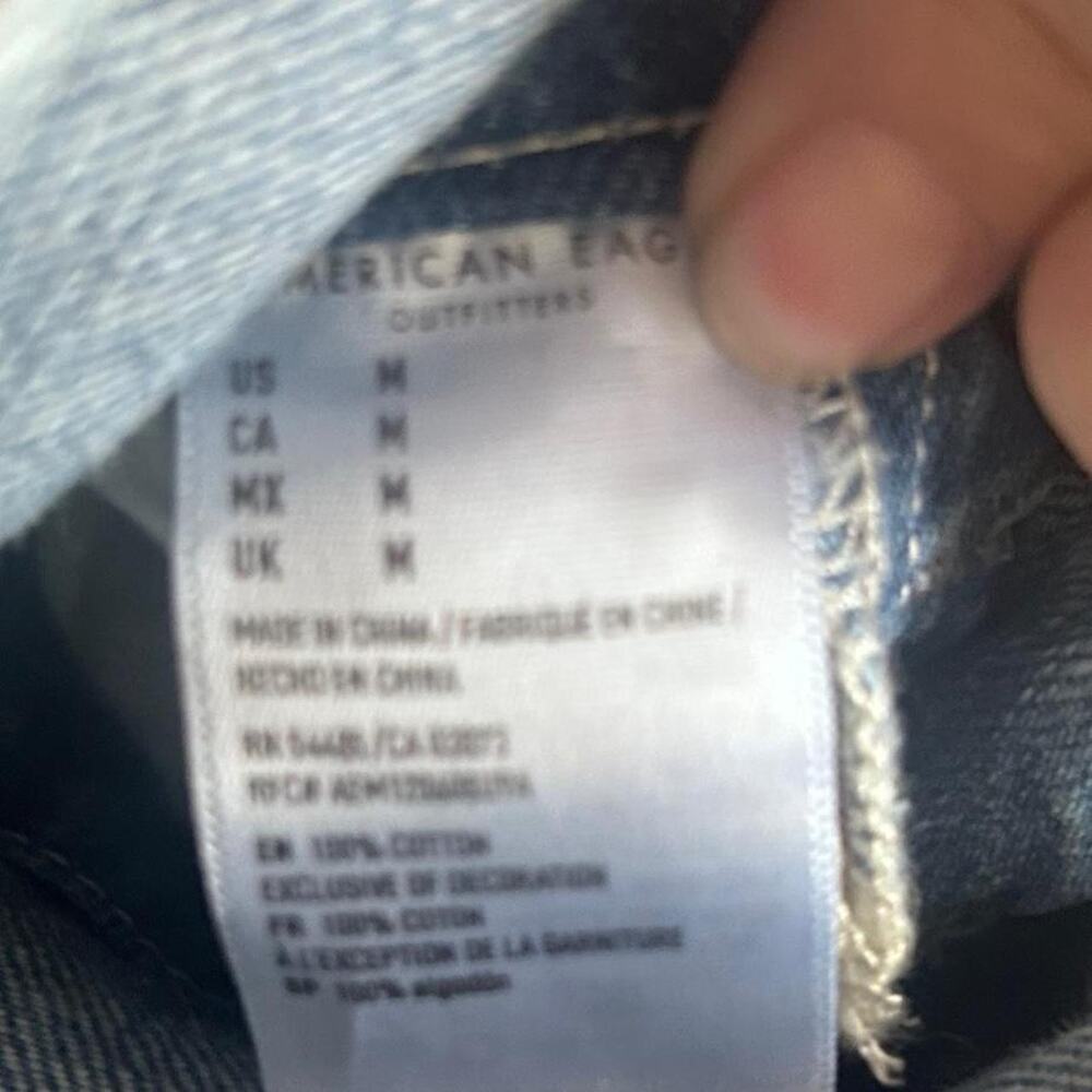 American Eagle Medium Denim Overalls Medium Adjus… - image 6